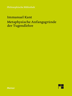 cover image of Metaphysische Anfangsgründe der Tugendlehre